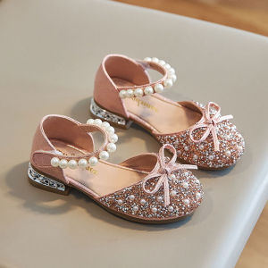 Girls Shoes Summer Princess Shoes 2024 New Arrival Fashion Childrens Closed Toe Semi-Sandals Rhinestone Baby Soft Bottom Crystal Shoes