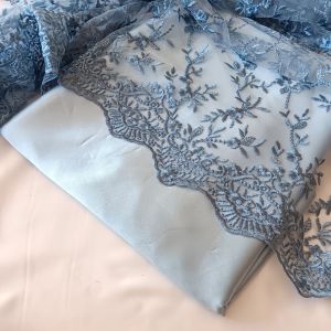 Kain Brokat Tile Motif Bunga Daisy harga per setengah meter