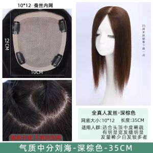 Lightweight Real Hair Wig for Covering Gray Hair Suitable for Middle-Aged And Elderly People Virtual Try-On Available