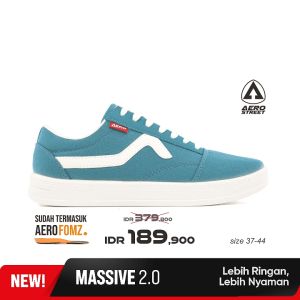 Aerostreet 37-44 Massive Low 2.0 Natural Biru Tua Pastel - Sepatu Sneakers Casual