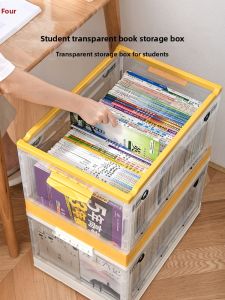 Transparent Foldable Wheeled Storage Box for Books