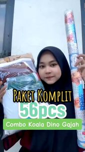 56pcs Paket Premium Printing Perlengkapan Baju Celana Bayi Singlet Romper Handuk Perlak Bayi Baru Lahir 0-12 Bulan Combo Mix Koala Dino Gajah SNI Sale 12.12