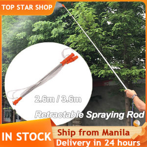 3.6m Retractable Manual Pressure Sprayer Pesticide Spray Rod Extension Sprayer Spray Rod With Transparent Plastic Hose For Garden Pesticide Spraying Car Washing And Watering