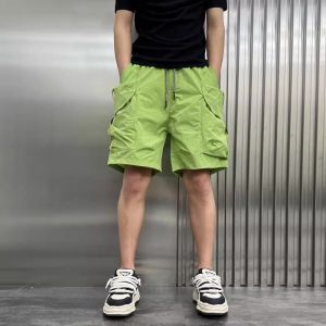 Mens Summer Fashion Lightweight Breathable Quick Dry Beach Five-Quarter Workwear Shorts with Pocket Casual Loose Fit Shorts