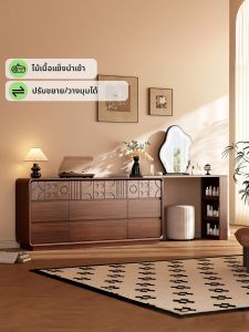HESHIBOYA | Retro Solid Wood Dressing Table and Cabinet Integrated