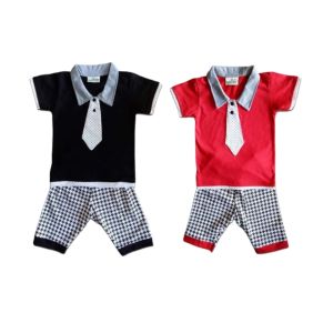 Baju Bayi Laki Laki 6 12 Bulan Setelan Pakaian Bayi Cowok Dasi CAsual Keren Ozuka