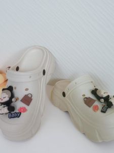 Womens Sandals 2025 New Summer Outdoor Beach Thick Bottom Anti-slip Clog Shoes Head Cover Slip-On Casual Solid Color EVA