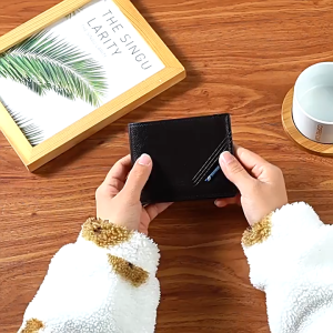 Men PU Leather Short Wallet with Multiple Card Short Buckle Clutch Wallet