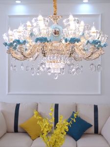 ⭐Garansi ⭐Lampu Gantung Kristal K9 Mewah Sederhana 3 Warna Ruang Tamu & Lampu Ruang Makan & Lampu Kamar Tidur & Lampu Hotel Villa Zinc Alloy (Termasuk Bohlam E14)