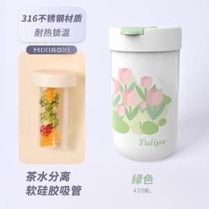 Mini Insulated Stainless Steel Tea Cup Womens Style Small Capacity Flower Tea Cup Couple Gifts Modern Simple Style