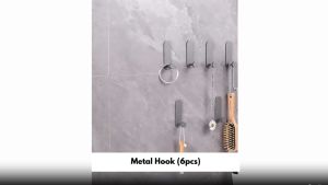 🇸🇬 Light And Strong Premium Space Aluminium Hook For Wall 6pcs Clothes Hook Behind Door Bathroom Hooks No Drill