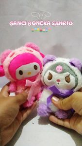 Gantungan Tas Sanrio Ganci Kuromi Cinnamoroll Melody Purin Boneka Bulu