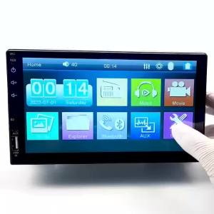Hippcron 1 Din Car Radio MP5 Multimedia Player 7" HD Touch Screen Mirror Link FM Receiver ISO Power AUX Bluetooth USB