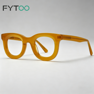 FYTOO Bold Thick Square Acetate Eyeglasses – Durable Black Statement Frame for Men & Women | Fashion Eyewear 1770-22