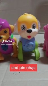 Đồ Chơi Chú Chó Chạy Pin Biết Đi Nhạc Đèn Cho Bé Động vật nhiều mẫu Ếch Cua Bò Thỏ Vịt