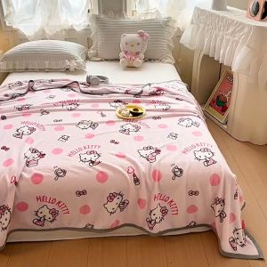 STILOVH Hello kitty Kids Flannel Blanket for Girl Boy Super Soft Fluffy microfiber Fabric Christmas Birthday Gift Coral Fleece Throw Blankets