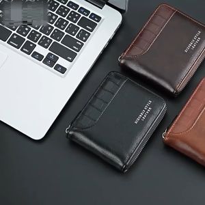 MENSPE Mens Wallet Retro Mens Short Wallet PU Leather Wallet Fashion Wallet Foldable Wallet Large Capacity Wallet Business Wallets Vintage Wallet Drivers License Wallet ID Credit Cards Holders