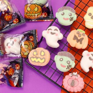 Halloween Cotton Candy Creative Gift Cartoon Pumpkin Head Candy Childrens Soft Candy Popular Weird Fruit Flavor Candy