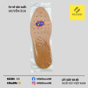 Lót giày nam da bò HIMStore98 làm từ da bò thật 100% khử mùi hôi chân cực tốt