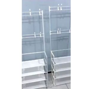 VENUS & PETITE Stand Hanger Rak Gantungan Baju Rak Sepatu Tas Topi Rak Serbaguna 4 Tingkat / Rak Sepatu 4 Susun Stand Hanger Jaket Topi Tas Besi Millennial Tempat Penyimpanan Sepatu Serbaguna / VENUS UNIQ PORTABLE CLOTH RACK SHENAR - PERABOTMURAH