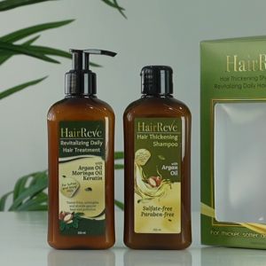 HairReve Green Gift Set - Sulfate-Free SHAMPOO (250ml) & Revitalizing Daily Hair TREATMENT