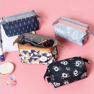 Original Korean Pouch Travel Make Up Bag Zipper Nylon Waterproof Women Washing Bag Pencil Cosmetic Case