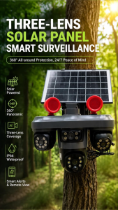 🔥Free Shipping🔥V380 PRO TPCT36CF Three Lens Solar 4G CCTV Camera PTZ Lens Wireless Outdoor Security Camera IP67 Waterproof Battery Powered AI Human Detection Motion Tracking Night Vision Two Way Audio 360 View Smart Home Surveillance Camera