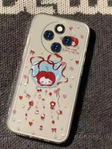 Redmi 14R/14C Cute Cartoon Silicone Phone Case Full Cover Transparent Anti-Fall Wind Bell KT Cat New Style Simple Creative Soft Shell