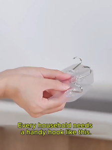 Transparent Self Adhesive Wall Hook No Drill Waterproof Rustproof Wall Mount Hook Bathroom Kitchen Bedroom Door Coat Towel Key Storage Cangkuk Lekat