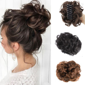[YAN K] Korean Messy Curly Hair Extension Natural Hair Bun Wig With Claw Clip Ponytail Updo Hairpiece for Women Hair Accessories