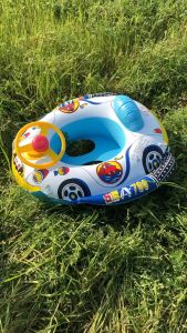 Phao Bơi Trẻ Em Hình Ô Tô Có Vô Lăng đế ngồi chống lật chất liệu dày dặn an toàn cho bé PB-OTO