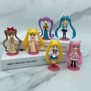 Mô hình chibi nhân vật thủy thủ mặt trăng Sailor Moon Usagi Ami Rei Makoto Minako Mamoru Setsuna Michiru Haruka Hotaru