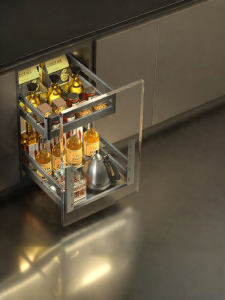 HIGOLD | Double Layered Stainless Steel Drawer Organizer Aluminum Spice Basket