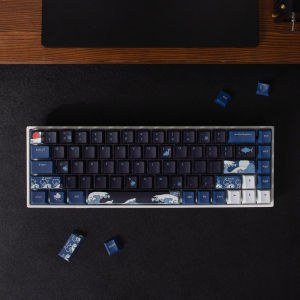 【Keycap Only】Black Coral Sea Keycap 78 Keys Cherry Profile PBT Five-Sided Sublimation For Cherry MX Switch Mechanical Keyboard Keychron/RK61/GK61/Anne Pro 2