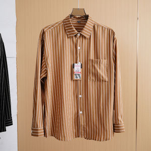 Classic Stripes Mens Casual Comfortable Breathable Long Sleeve Shirt Spring 2025 Versatile Flip Collar Standard Fit Youth Fashion