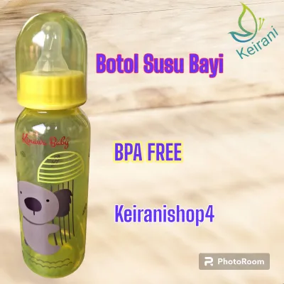BOTOL SUSU BAYI FEEDING BOTTLE REGULAR NECK TANPA GAGANG KINAWA BABY 240 ML 6 VARIAN WARNA BPA FREE