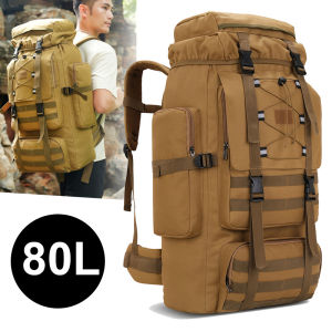SCIONE | Large Camping Backpack Travel Luggage Bag 80L Men Hiking Climbing Mountaineering Shoulder Pack Molle Outdoor Tactical Rucksack