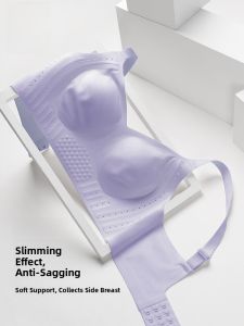 MONCAICHAN | Dream Color Morning Womens Bra Full Cup Seamless Thin Anti-Sagging Side Breast Elimination Summer Style Underwear Nylon Material