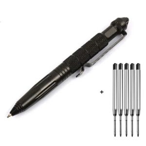Đa Năng Mini Bỏ Túi Tự Vệ Bút Chiến Thuật Đen/Xám Chống Trượt Thể Thao Cắm Trại Ngoài Trời Bảo Vệ An Toàn Dụng Cụ