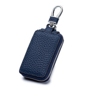 New Business Genuine Leather Car Key Case Universal Model Mens Mini Key Holder Leather Cover Compact Key Pouch