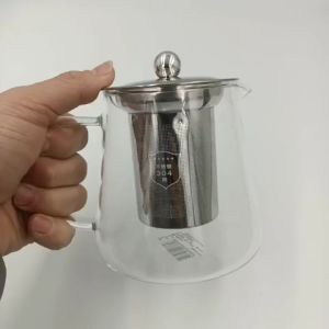 Ấm Pha Trà  Cafe Thủy Tinh Chịu Nhiệt  Lõi Lọc Inox 304 Dung Tích 550 ML Cao Cấp
