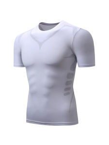 เสื้อยืดวิ่งออกกำลังกายสำหรับผู้หญิง แห้งเร็ว ระบายอากาศได้ดี ดีไซน์เรียบง่าย แขนสั้น ทรงสลิมฟิต วัสดุอื่นๆ