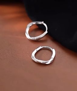 Hot Selling Original Italian 92.5 Sterling Silver Earrings Aesthetic Mens Irregular Mobius Rings Jewelry Haute Couture Birthday Gifts