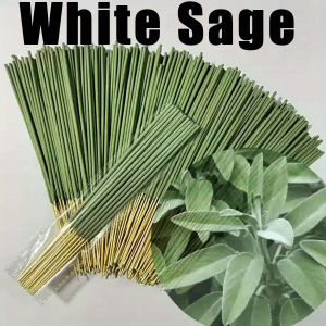 10/50/172 Supports Long-Lasting White Sage Incense - Natural Bamboo Incense Sticks Elegant Green Suitable for Home Yoga Meditation Holiday Decoration - Ideal for Halloween Christmas Thanksgiving Hanukkah Easter - Essential for Spiritual Purifi...