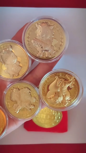 2026 Fortune Horse Cartoon Lucky Coin Gold Foil Horse Year Wealth Gift Lucky Bag perfect Gifts