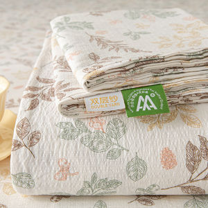 KAMONI | Double Layer Gauze Bed Sheet New Design Non-Cotton Three-Piece Set