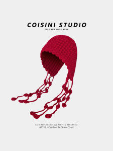 Handcrafted Knitted Tassel Ball Yarn Hat Womens Warm Ear Protection Tie Knitted Hat Large Head Cover Overhead Hat Casual Style