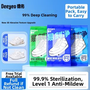 Deeyeo | Portable Shoe Cleaning Wet Wipes Easy Clean No-Rinse Emergency Use For White Shoes
