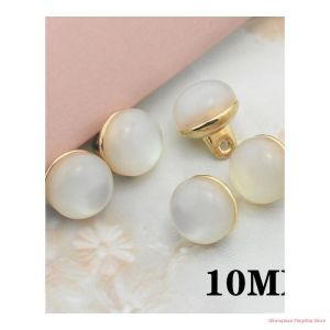 Elegant Metal Pearl Button for Clothing