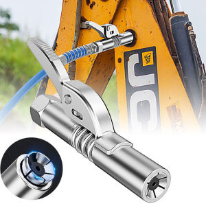 [คุณภาพสูง]1Pcs Grease Coupler Heavy-Duty Quick Release Grease G-Un Coupler Npti/ 8 10000PSI Two Press Easy To Push อุปกรณ์เสริม